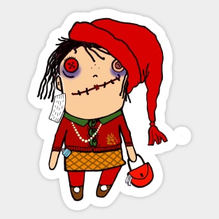 Christmas? Uh? Stressed out rugdoll Santa not ready for Christmas. Sticker